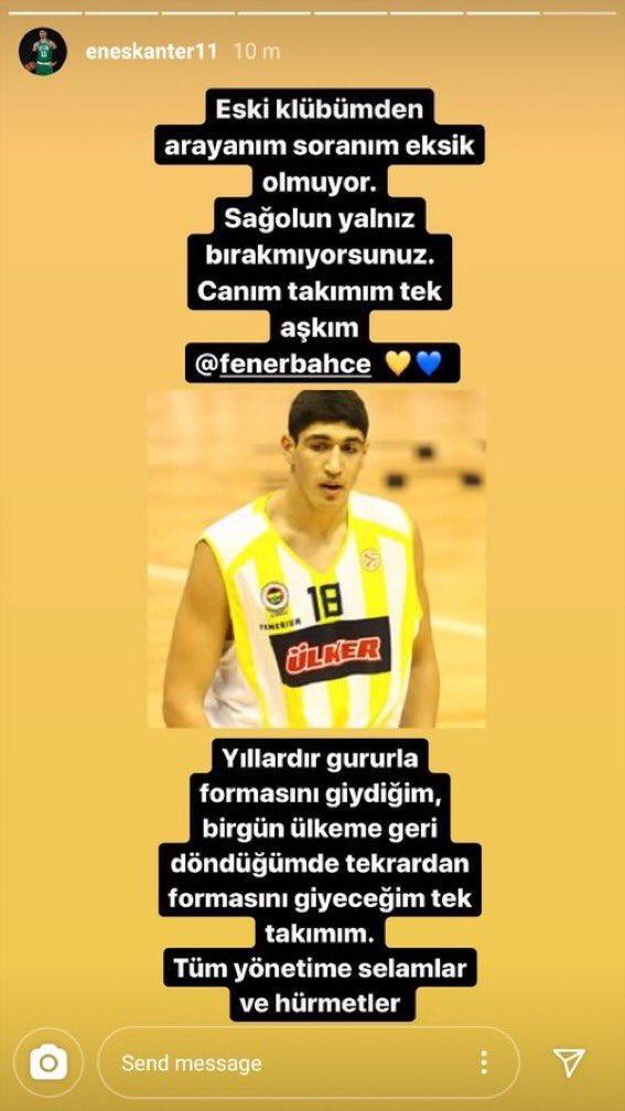 F.Bahçe: Enes Kanter'in kulübümüzle bir ilişkisi olamaz #1