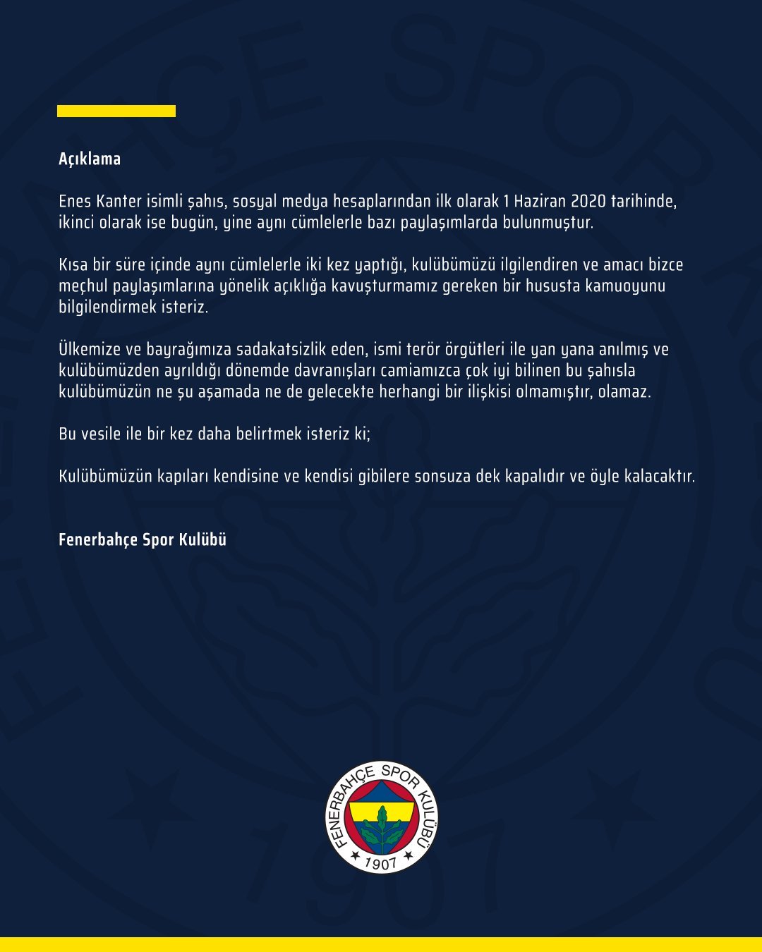 F.Bahçe: Enes Kanter'in kulübümüzle bir ilişkisi olamaz #2