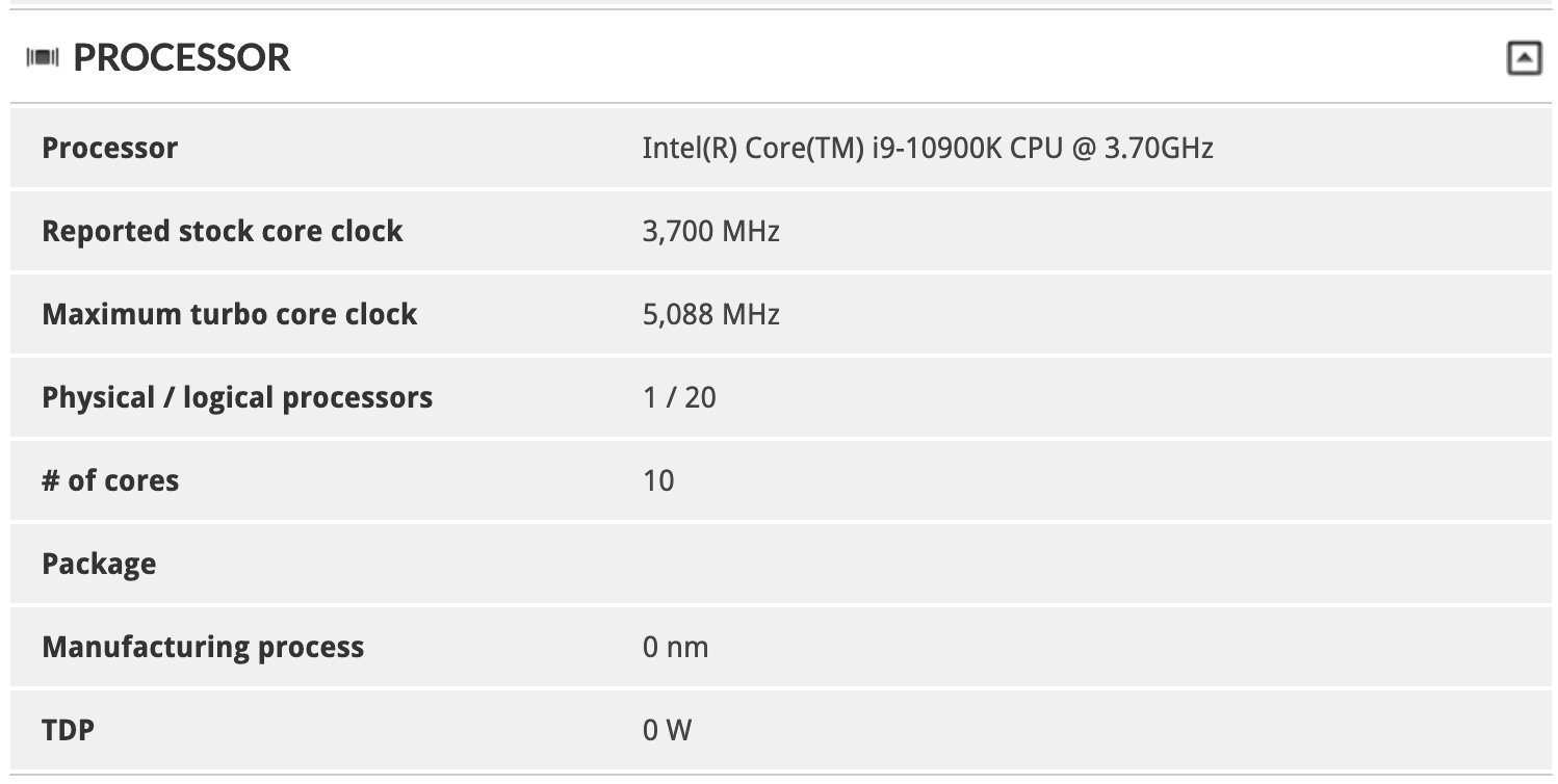 intel core i9 10900k