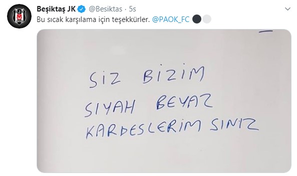 PAOK kulübünden Beşiktaş a mesaj #2