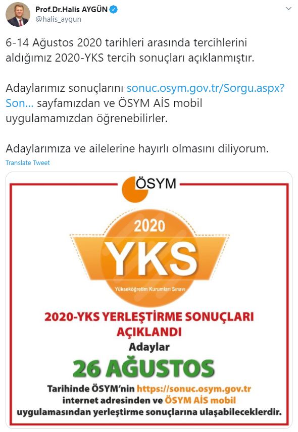 YKS yerleştirme sonuçları açıklandı #1