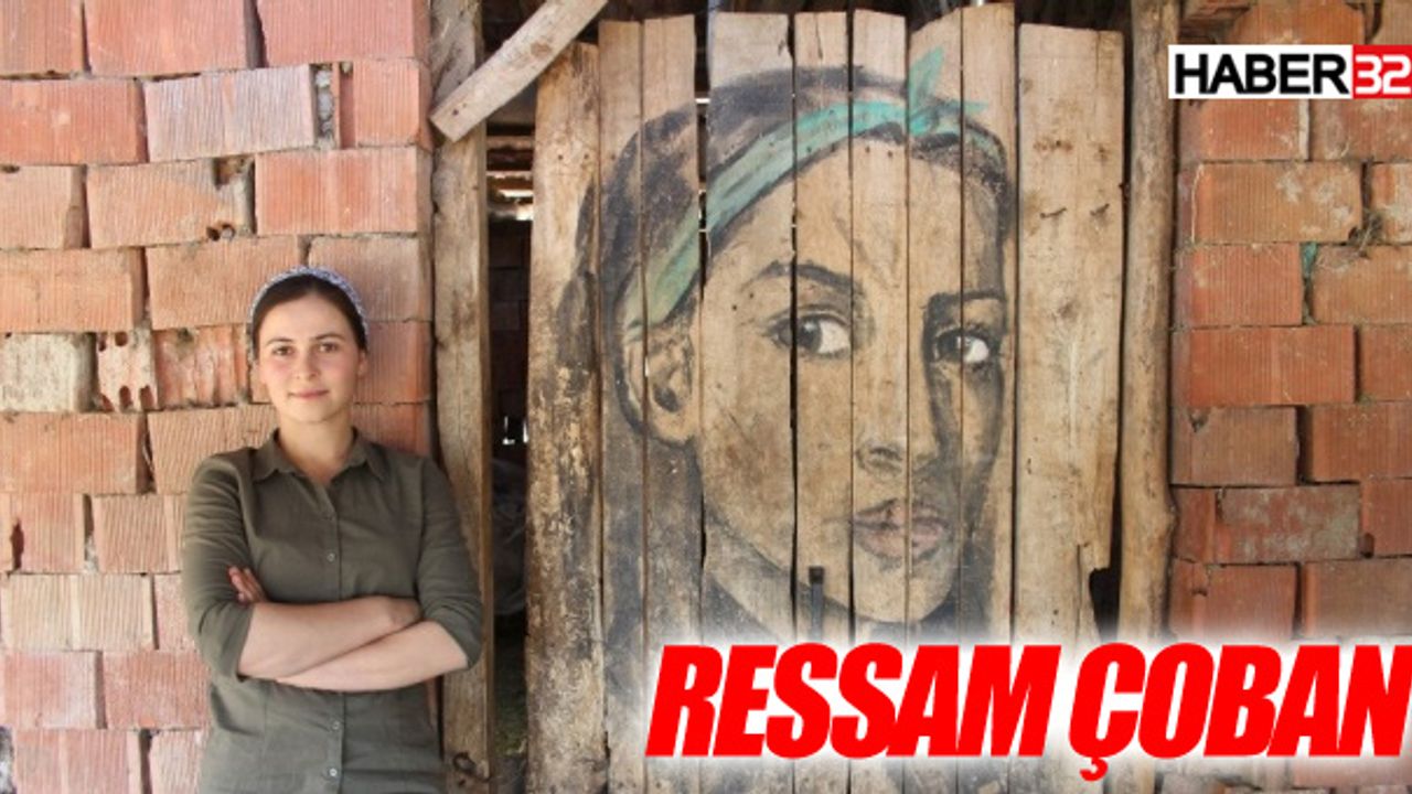 Çoban ressam yaptığı resimlerle doğayı açık hava sergisine çevirdi