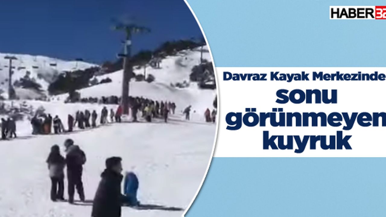 Davraz Kayak Merkezinde sonu görünmeyen kuyruk