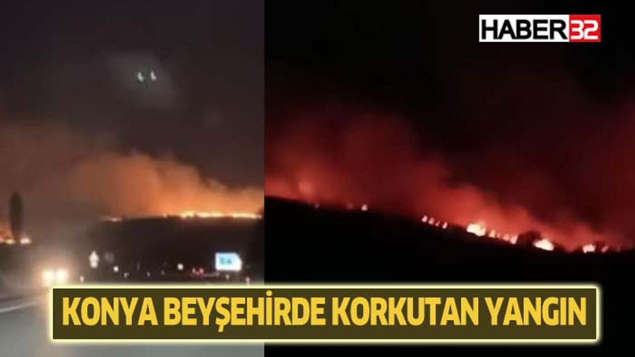 Konya Beyşehir'de Çıkan Yangın Anları Kamerada