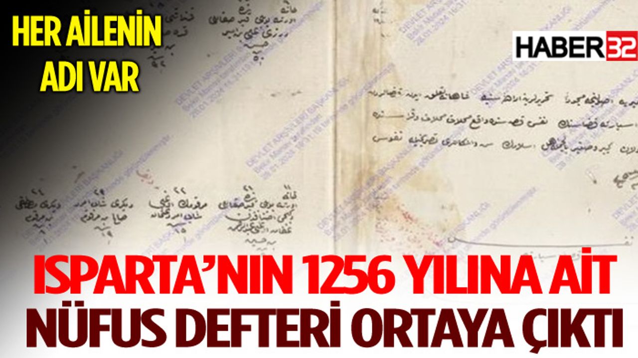 1256 Yılında Isparta'da Yaşayan Vatandaşların Listesi
