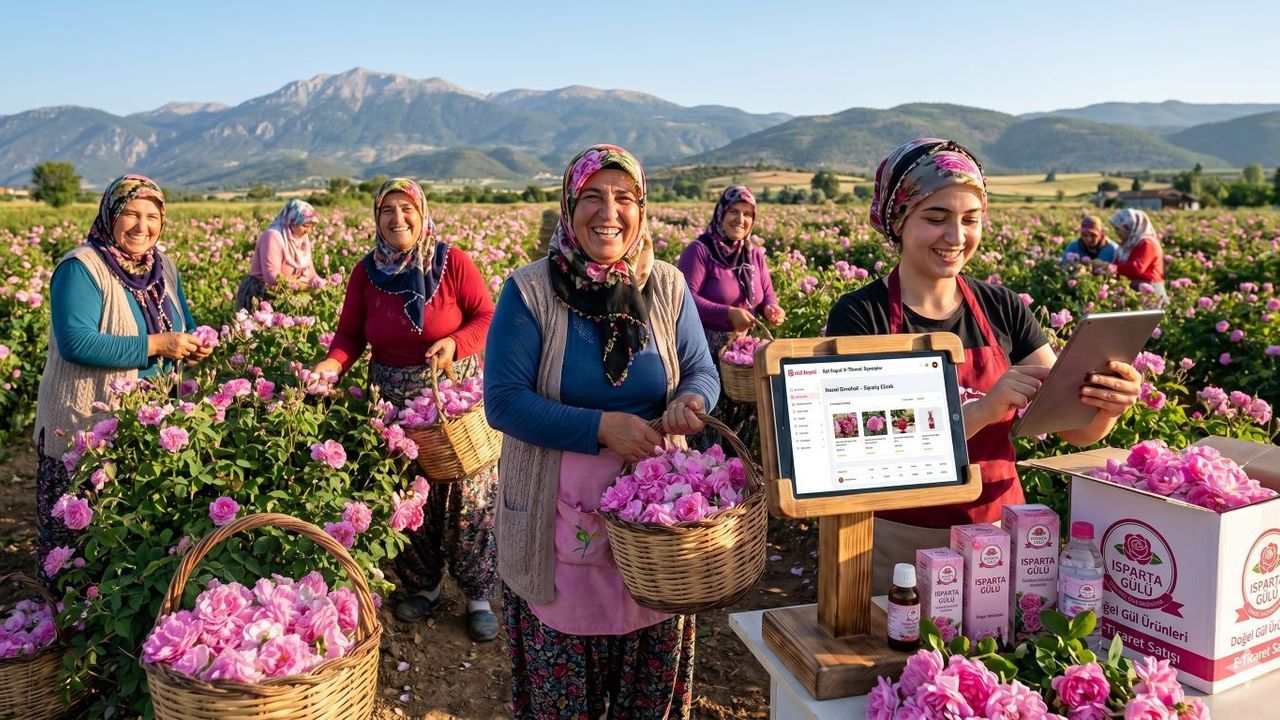 Isparta Gülünde Hasat Bereketine 'E-Ticaret' Eklenince Üreticinin Yüzü Güldü
