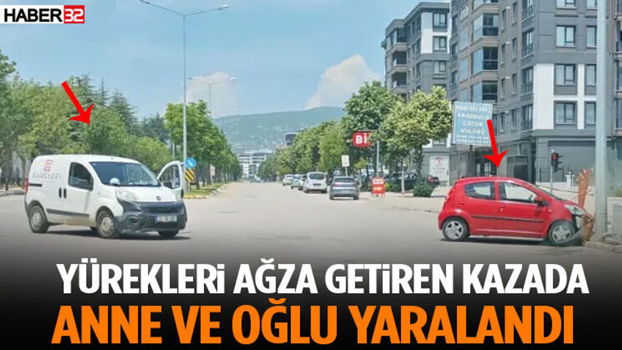 Yürekleri Ağza Getiren Kazada Anne Ve Oğlu Yaralan