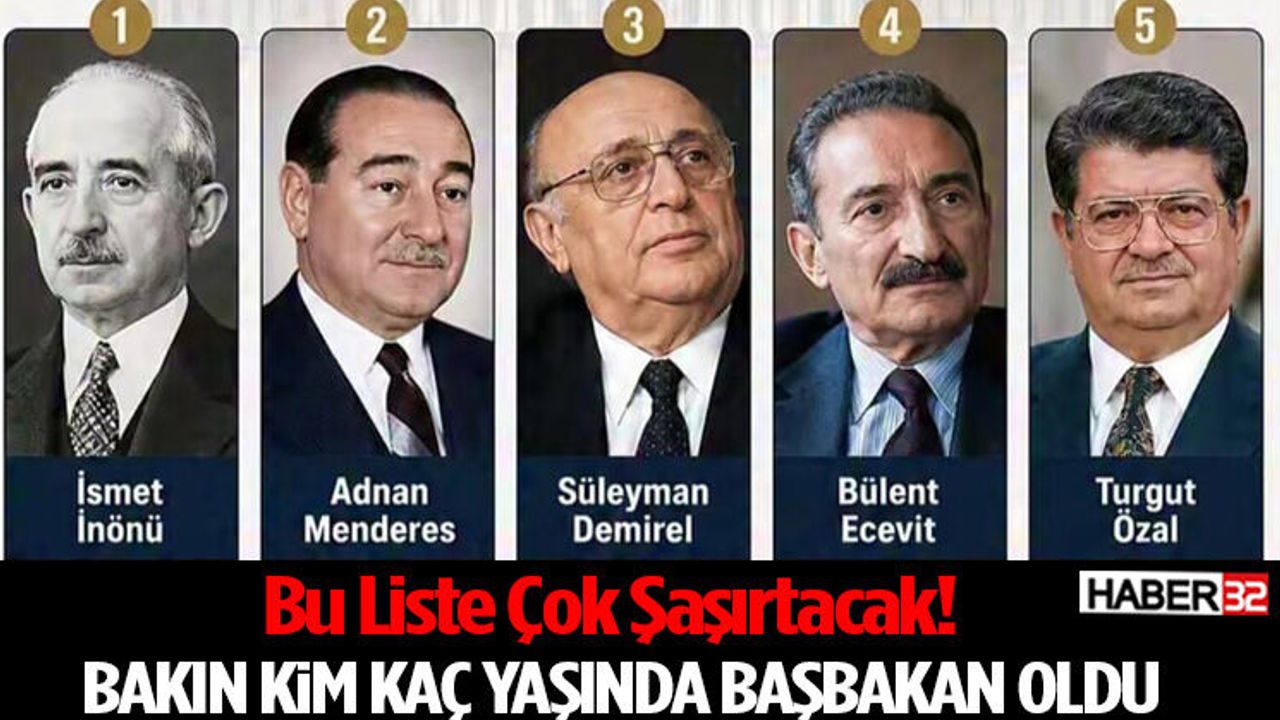 Bu Liste Çok Şaşırtacak! Bakın Kim Kaç Yaşında Başbakan Oldu