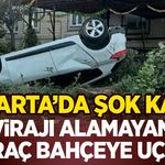 Virajı Alamayan Sürücü Bahçeye Uçtu