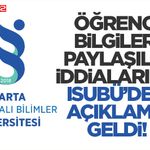 Öğrenci Bilgileri Paylaşıldı İddialarına  ISUBÜ’den Resmi Açıklama Geldi!