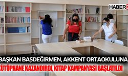 Başkan Başdeğirmen, Akkent Ortaokuluna  kütüphane kazandırdı, kitap kampanyası başlatıldı