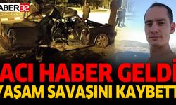 Kaza yapan genç 7 günlük yaşam savaşını kaybetti