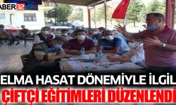 Elma Hasat Dönemiyle İlgili Çiftçi Eğitimleri Düzenlendi