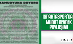 Ispartaspor'dan 'MURAT GEVREK' Paylaşımı