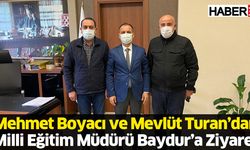 Mehmet boyacı ve Mevlüt Turan İl Milli Eğitim Müdürü Erhan Baydur’u Makamında Ziyaret Etti