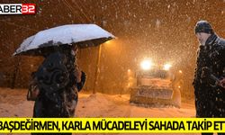 Başkan Başdeğirmen, karla mücadeleyi sahada takip etti
