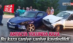 Antalya yolundaki kaza kameraya kaydedildi..