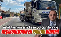 Keçiborlu'da asfalt tamam şimdi sıra yol çizgilerinde