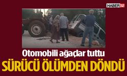 Araç uçuruma düştü, sürücü ölümden döndü