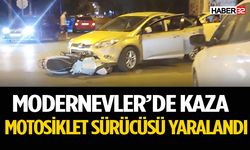 Modernevler’de Motosiklet İle Otomobil Çarpıştı