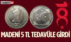 5 Türk Lirası madeni para resmen tedavüle verildi!
