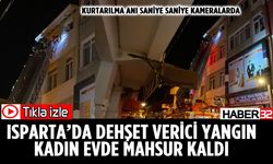 Çıkan Yangında Bir Kadın Evde Mahsur Kaldı