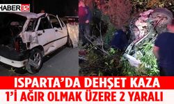 Isparta'da Dehşet Kaza 1'i Ağır  2 Yaralı