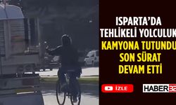 Isparta'da Bisiklet Sürücüsünün Akılalmaz Hareketi