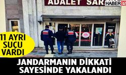 Jandarmanın Dikkati 11 Ayrı Suçtan Aranan Şahsı Yakalattı