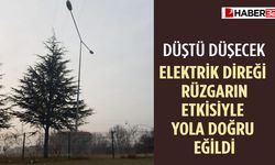 Sav Yolunda Eğrilen Elektrik Direğine Vatandaş Çözüm İstiyor