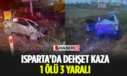 Isparta'da Dehşet Trafik Kaza 1 Ölü 3 Yaralı