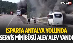 Isparta Antalya Yolunda Otobüs Yandı