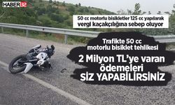 Trafikte 50 cc motorlu bisiklet tehlikesi! Her an başınıza büyük sorun açabilir