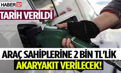 Araç sahiplerine 2 bin TL'lik akaryakıt verilecek!