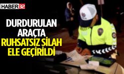 Durdurulan araçta ruhsatsız silah ele geçirildi