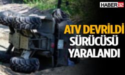 Sürücünün kontrolünden çıkan ATV devrildi