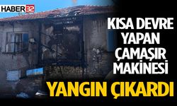 Kısa devre yapan çamaşır makinesi yangın çıkardı