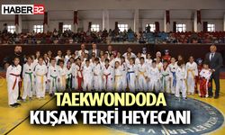 Taekwondocular kuşak terfi sınavında ter döktüler