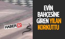 Isparta'da Evin Bahçesine Giren Yılan Korkuttu