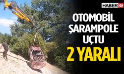 Kontrolden çıkan otomobil şarampole uçtu