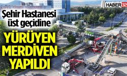 Şehir Hastanesi üst geçidi yürüyen merdivenli hale getirildi