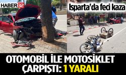 Otomobil ile motosiklet çarpıştı: 1 yaralı