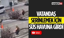 SÜS HAVUZUNA GİREN KADIN KAMERAYA YANSIDI