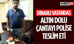 Dinarlı Vatandaş Bulduğu Altın Dolu Çantayı Polise Teslim Etti