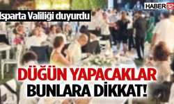 Isparta Valiliği'nden düğün genelgesi