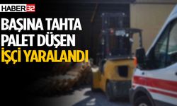 Başına tahta palet düşen işçi yaralandı