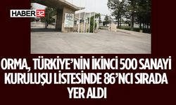 Orma Türkiye’nin İkinci 500 Sanayi Kuruluşu Listesinde 86’ncı sırada yer alıyor