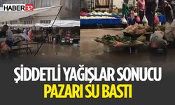 Şarkikaraağaç Pazarını Sağanak Yağış Vurdu