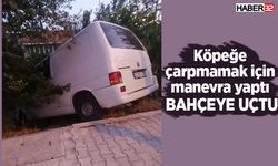 Köpeğe çarpmamak için manevra yaptı bahçeye uçtu