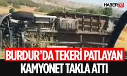 Tekeri Patlayan Kamyonet Şarampole Devrildi